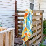 recycled pallet shower area