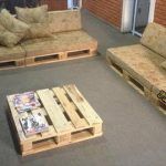 repurposed pallet sofa and table