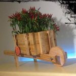 recycled pallet wheel planter