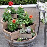 recycled pallet barrel planter