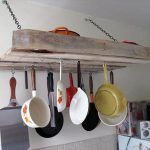 upcycled pallet kitchen pot rack