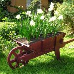 reclaimed pallet barrow wheel planter