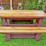 recycled pallet garden bench and table
