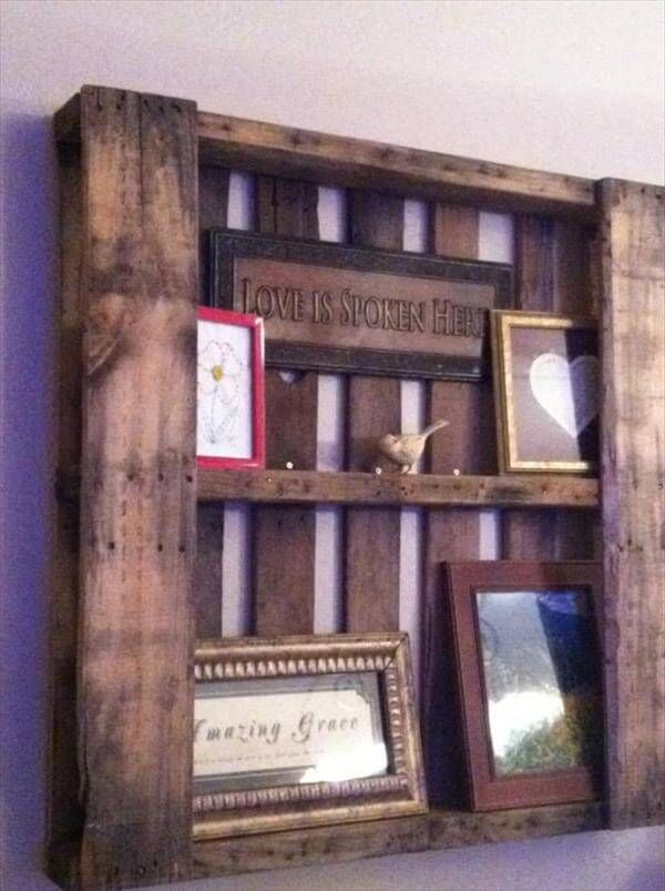 reclaimed pallet picture shelf