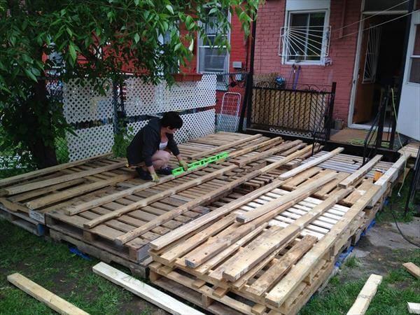 addition of 2nd layer of pallets