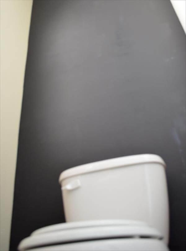 black painting of bathroom wall