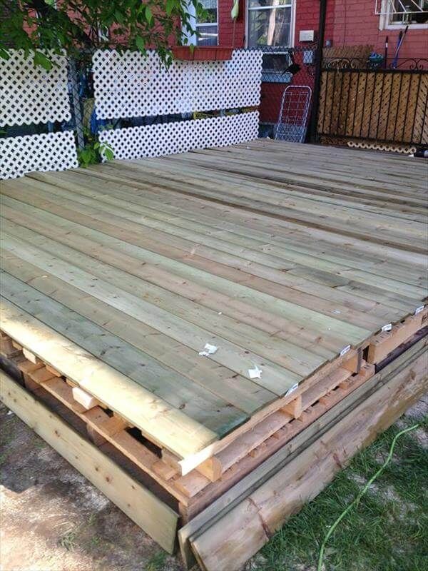 recycled pallet deck