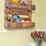 handmade rustic pallet shelf