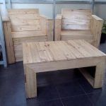 upcycled pallet chair and table