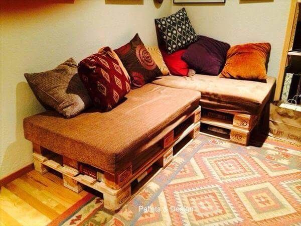 salvaged pallet sectional sofa
