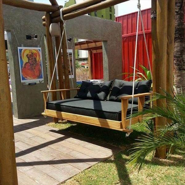 recycled pallet sofa swing