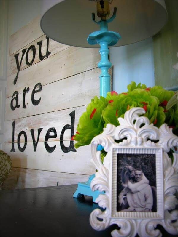 upcycled pallet wall love wall sign
