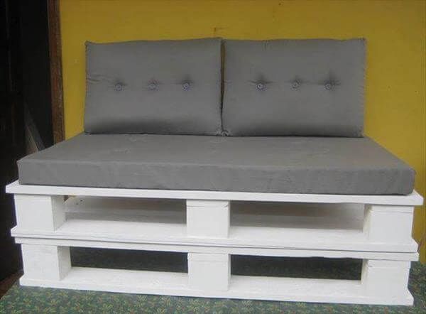 white pallet sofa with cushion