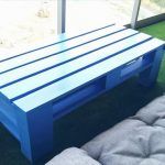 recycled pallet blue painted coffee table