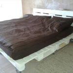 recycled pallet bed with nightstand