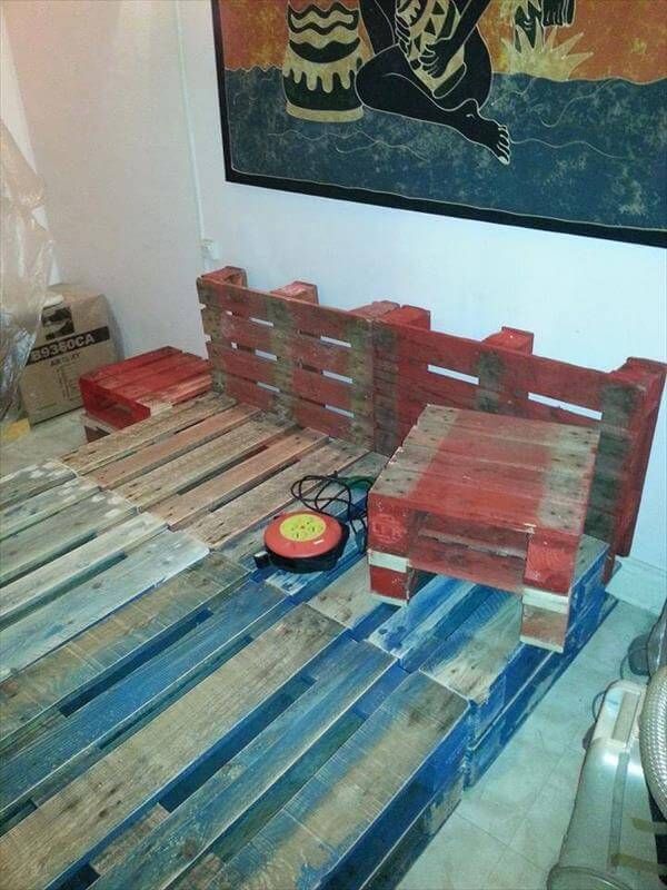 rustic pallet bed frame with lights