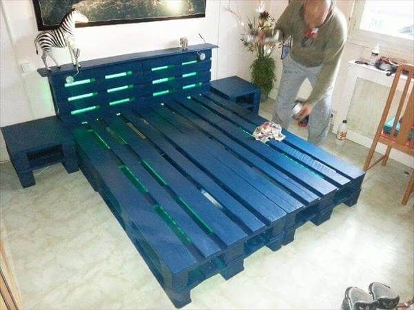 painting of pallet bed frame