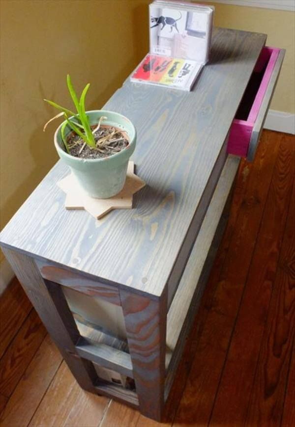 rustic pallet entry way table