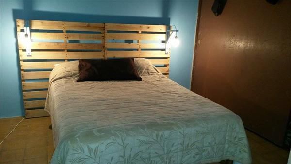 Pallet headboard 2024 with lights