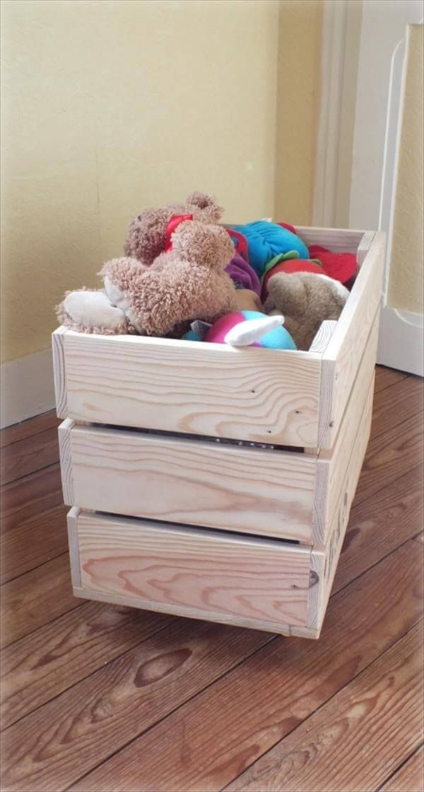 recycled pallet toy storage box
