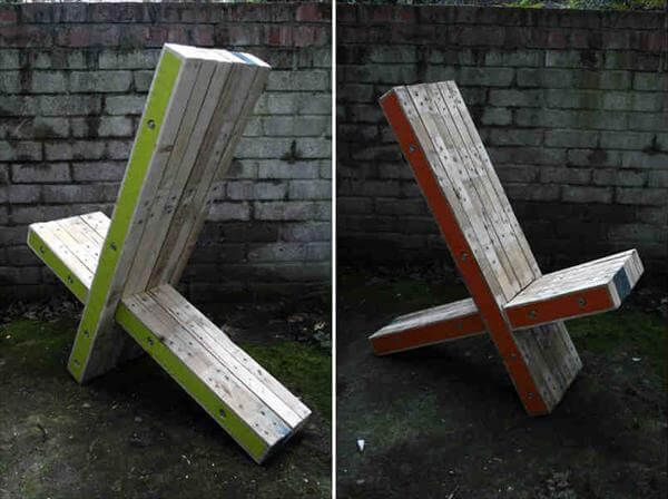 rustic pallet X chairs