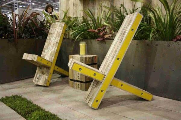 recycled pallet X chair
