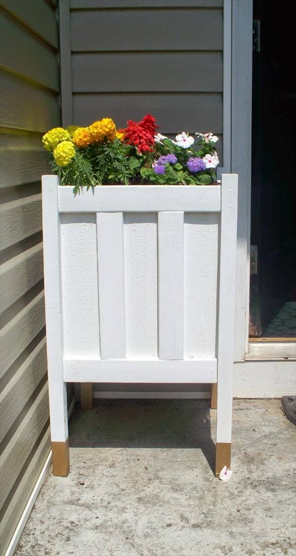 repurposed pallet flower planter