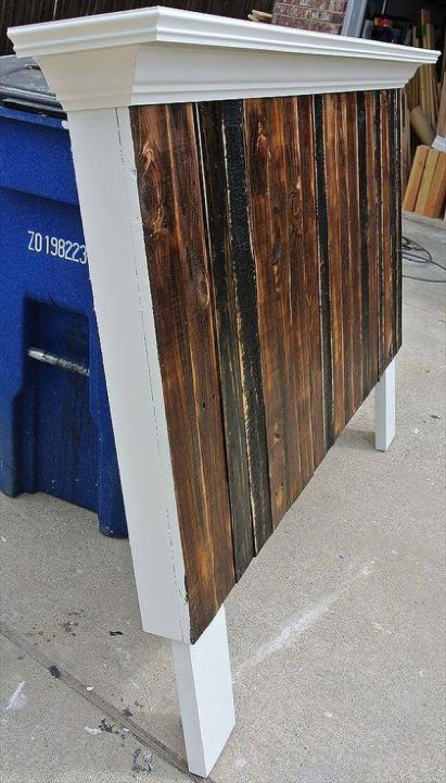 DIY Recycled Pallet Headboard with Shelf