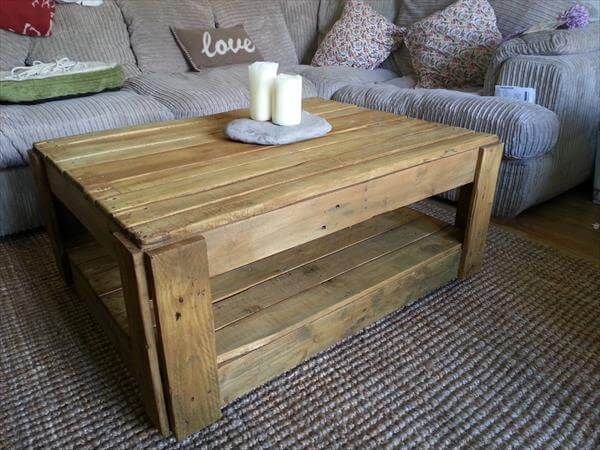 resurrected pallet coffee table