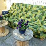 repurposed pallet cushioned outdoor sofa