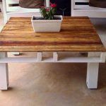 reclaimed pallet brown and white coffee table