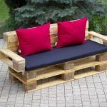 recycled pallet cushioned pallet outdoor bench