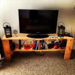 recycled pallet media console table