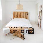 upcycled pallet platform bed with headboard