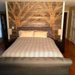 recycled pallet headboard wall
