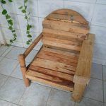 reclaimed pallet and cable spool patio chair