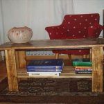 recycled pallet coffee table with book storage