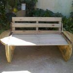 recycled pallet and wire spool bench