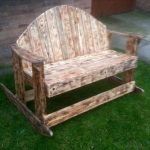 recycled pallet vintage rocking bench