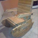 recycled pallet and wire spool rocking chair