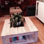 upcycled pallet coffee table with bookstorage