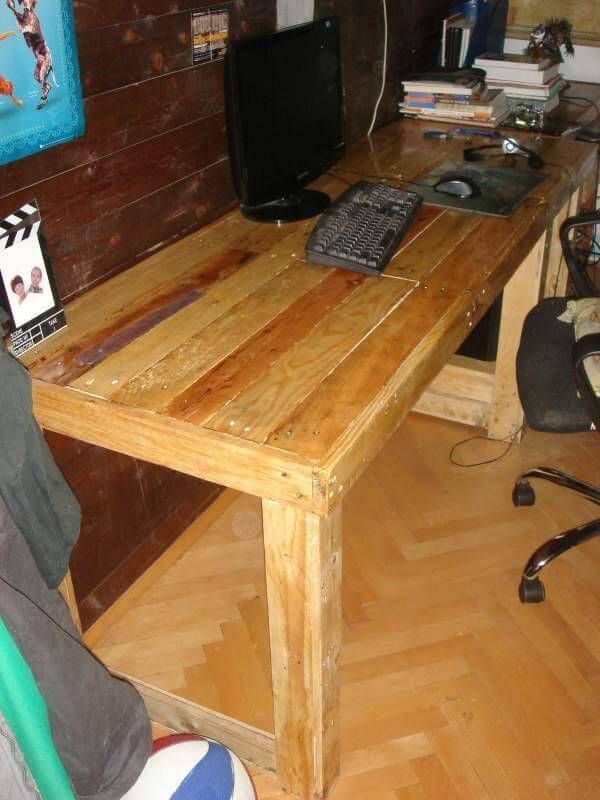 repurposed pallet computer desk