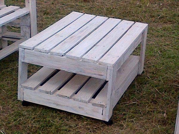 upcycled shabby chic white coffee table with storage