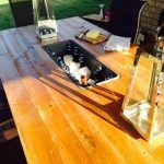 recycled pallet patio table with ice box