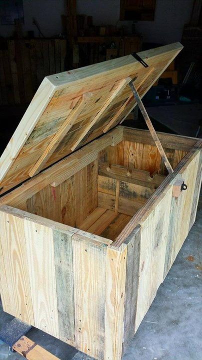 DIY Pallet Storage Trunk - Kid's Toy Chest