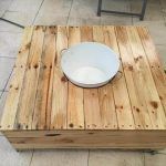recycled pallet coffee table with fixed ice bowl