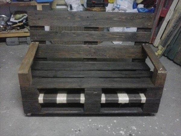 recycled pallet ultra-rustic bench