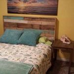 rustic yet sturdy pallet bed with headboard