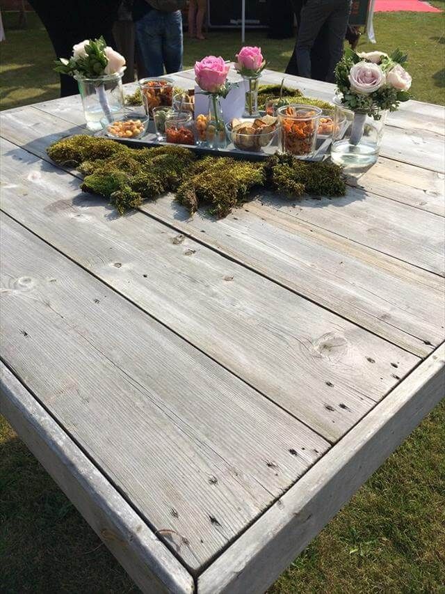 repurposed pallet garden table