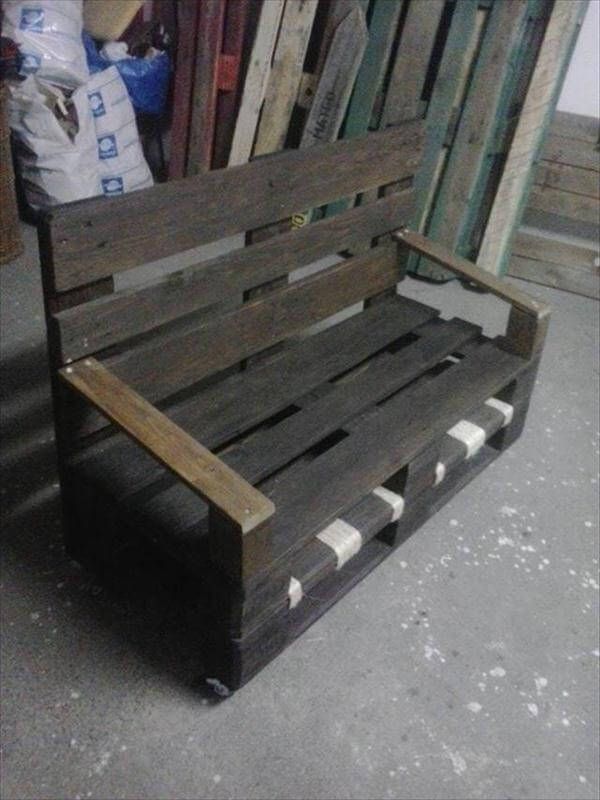 upcycled pallet vintage inspired bench